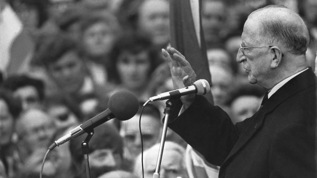 Eamon de Valera speaking in 1969. Photograph: The Irish Times