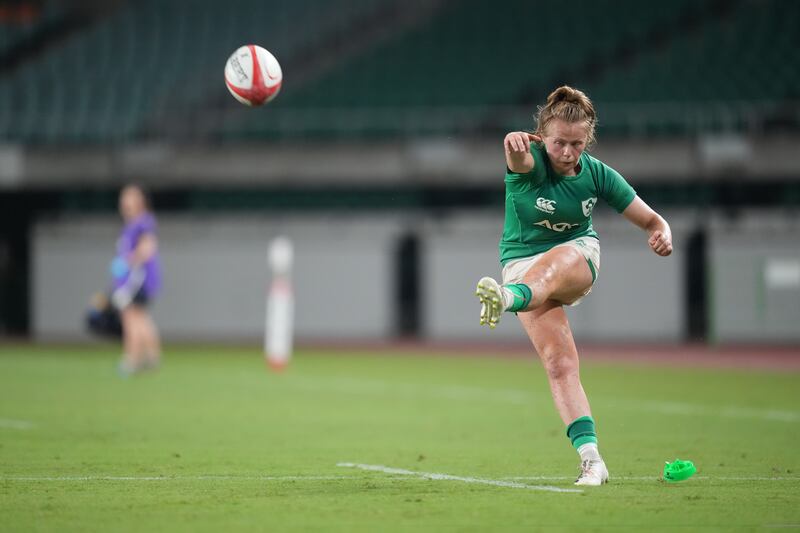 Dannah O'Brien: made an impressive debut for Ireland in the victory over Japan at Ecopa Stadium, Shizuoka. Photograph: Akito Iwamoto/Inpho