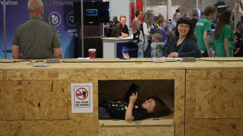 Harvey Brennan from Walkinstown at Coder Dojo in the RDS. Photograph: Nick Bradshaw