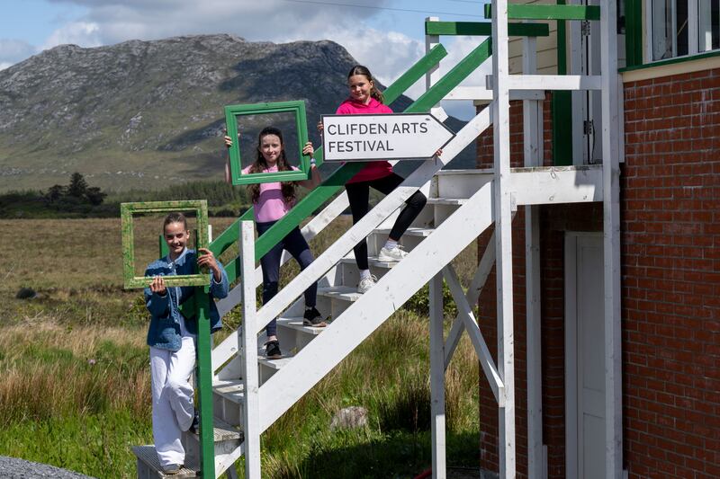 At the launch of Clifden Arts Festival 2025, from left are Lainey Ash, Emily Snow, and Mary Foyle. Photograph: Andrew Downes, XPOSURE