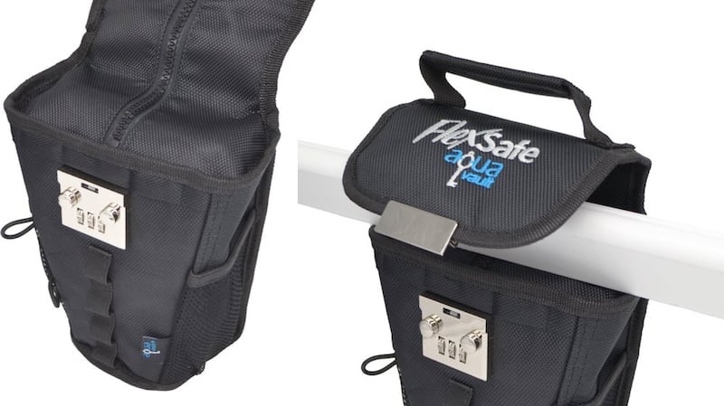 AquaVault FlexSafe: portable outdoor safe that you can strap on to just about any sort of bar