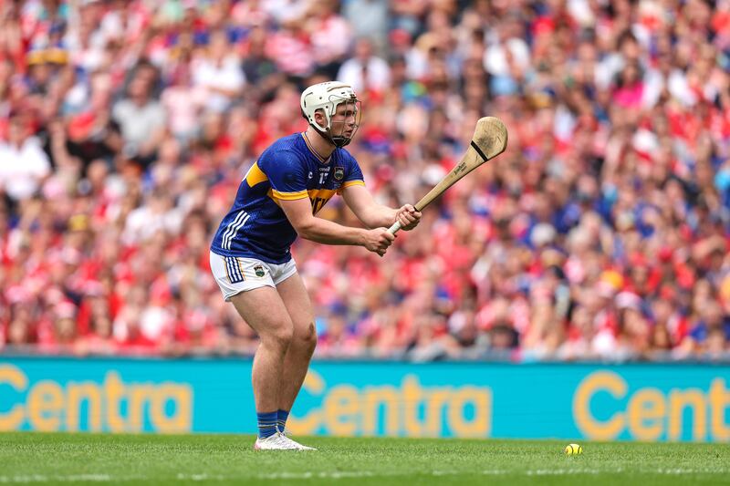 Tipperary's Darragh McCarthy scores a penalty in the All-Ireland SHC final at Croke Park. Photograph: Bryan Keane/Inpho