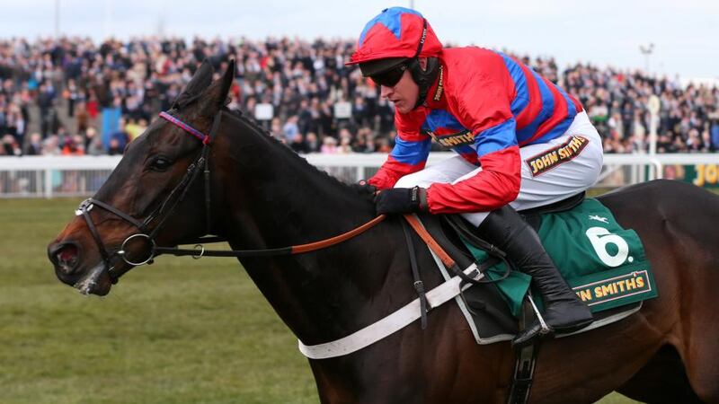 Sprinter Sacre, ridden by Barry Geraghty, on their way to winning the John Smith's Melling Chase at Aintree. Photograph: Alex Livesey/Getty Images