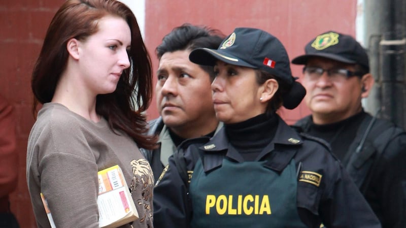 Michaella McCollum entering the Sarita Colonia jail in 2013. Photograph: EPA/Paolo Aguilar