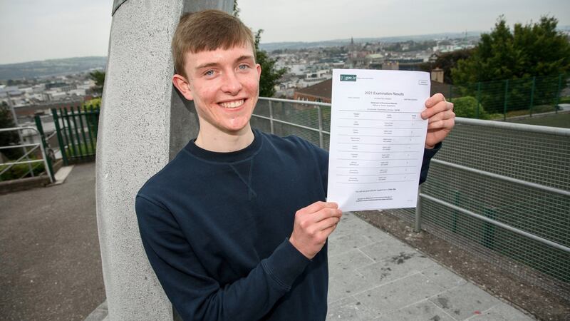 Alex Lynch, who received eight H1s in his Leaving Cert results, at Christian Brothers College, Cork. Photograph: Daragh McSweeney/Provision