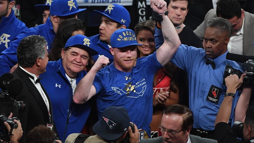 Canelo Alvarez will fight Gennady Golovkin in September after he outpointed compatriot Julio Cesar Chavez Jr. in Las Vegas. Photograph: Ethan Miller/Getty