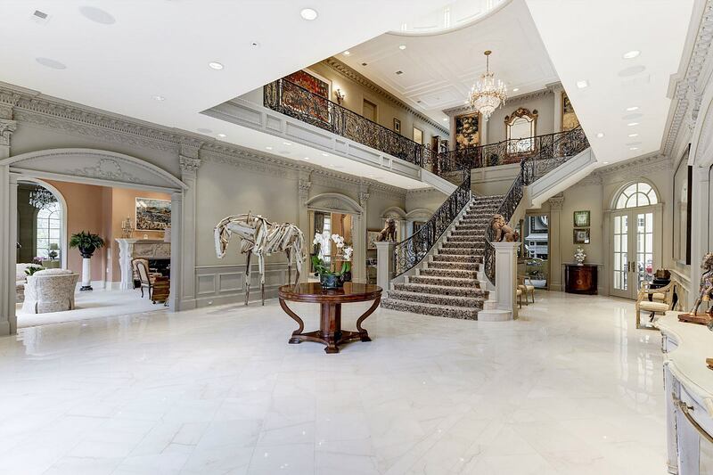 Ornate hall, stairwell and landing at 2221 30th Street, Washington DC.