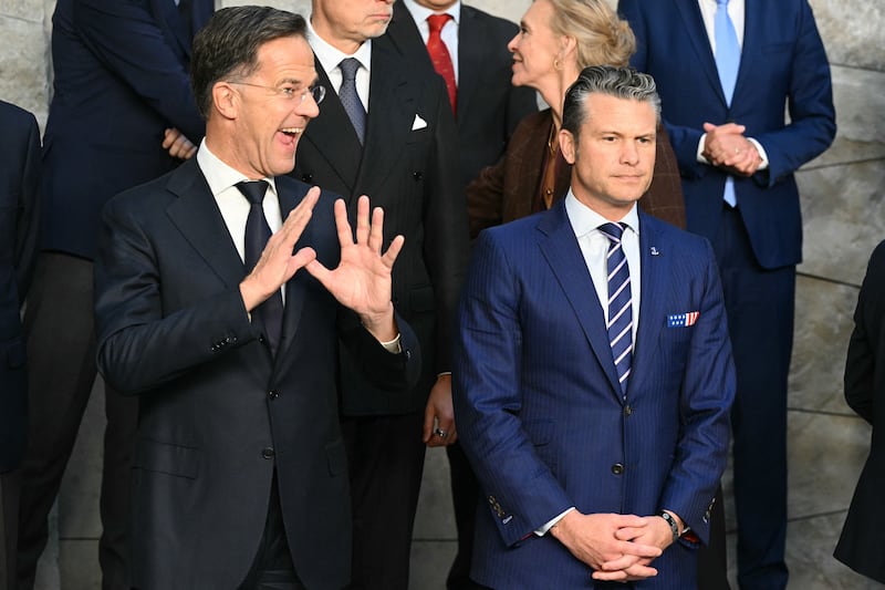 Nato secretary general Mark Rutte (left) with US defence secretary Pete Hegseth in Brussels on Wednesday. Photograph: Nicolas Tucat/AFP via Getty Images