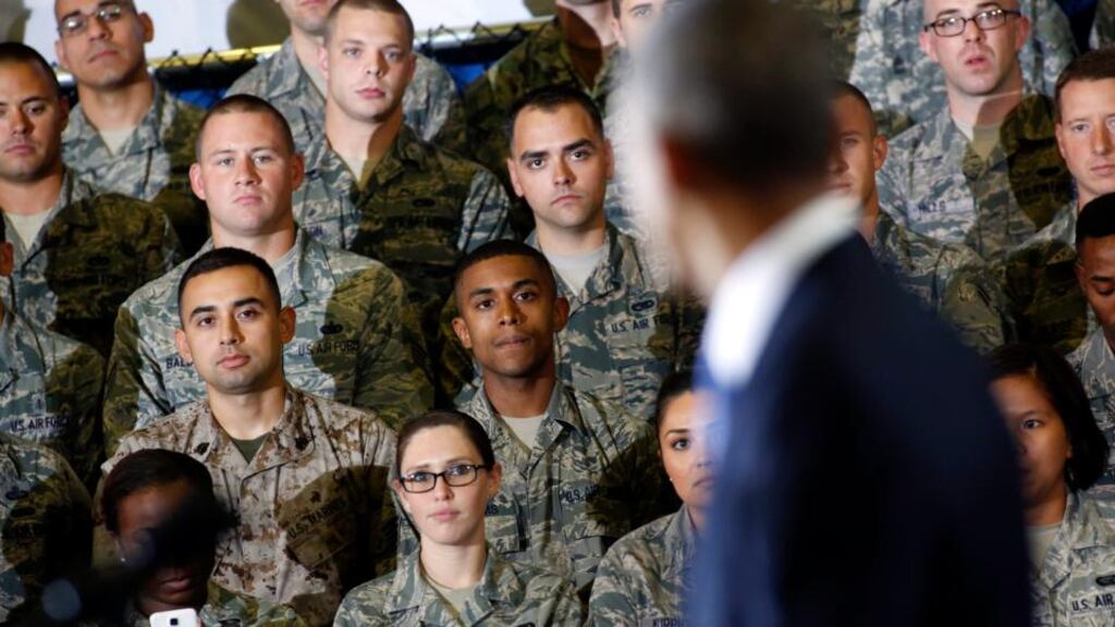 Which way now? US President Barack Obama assures US troops in Tampa, Florida, last September that the fight against the Islamic State will not become a new ground war in Iraq. Photograph: EPA/Brian Blanco