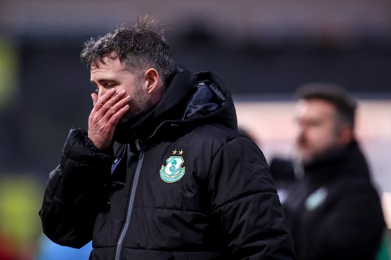 Shamrock Rovers manager Stephen Bradley after Sunday's defeat to Derry City at the Brandywell. Photograph: Ben Brady/Inpho