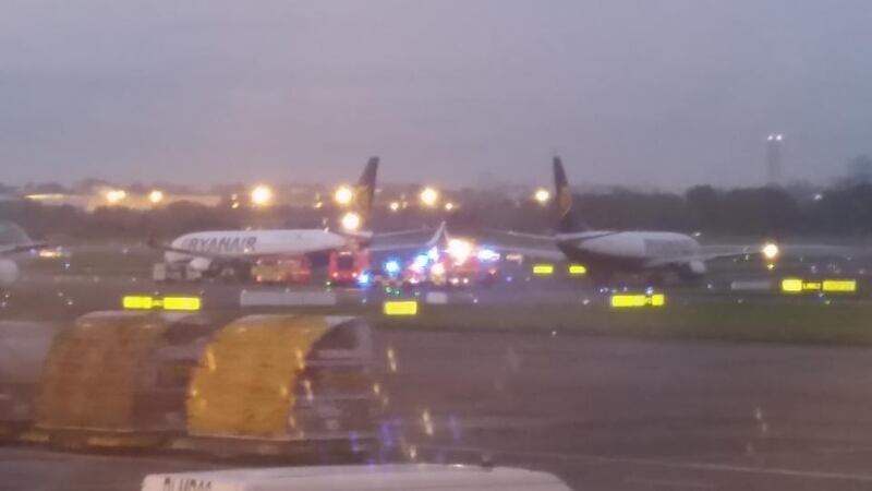 The scene at Dublin airport this morning. Photograph: Don O’Sullivan