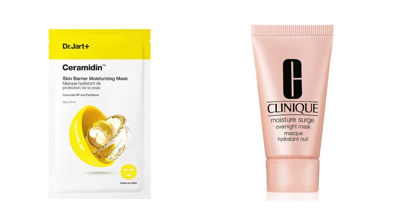Dr Jart Ceramidin Skin Barrier Moisturising Mask and Clinique Moisture Surge Overnight Mask