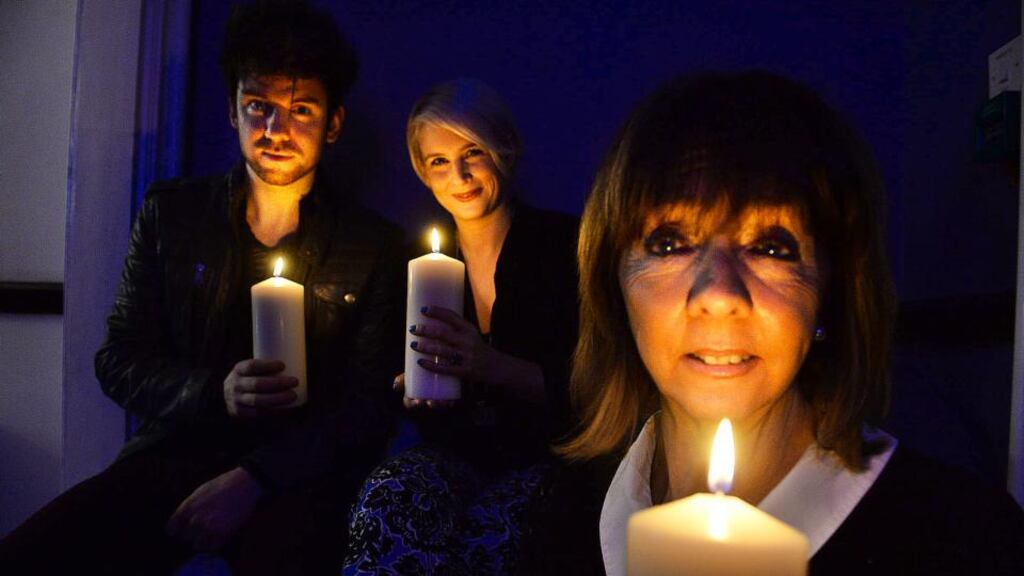 Joan Freeman, founder and chief executive of suicide prevention organisation Pieta House House with TV hosts Eoghan Mc Dermott and Sinead Kennedy of RTÉ at the launch Darkness into Light, a 5km walk/run which takes place on Saturday May 10th. Photograph: Cyril Byrne/The Irish Times