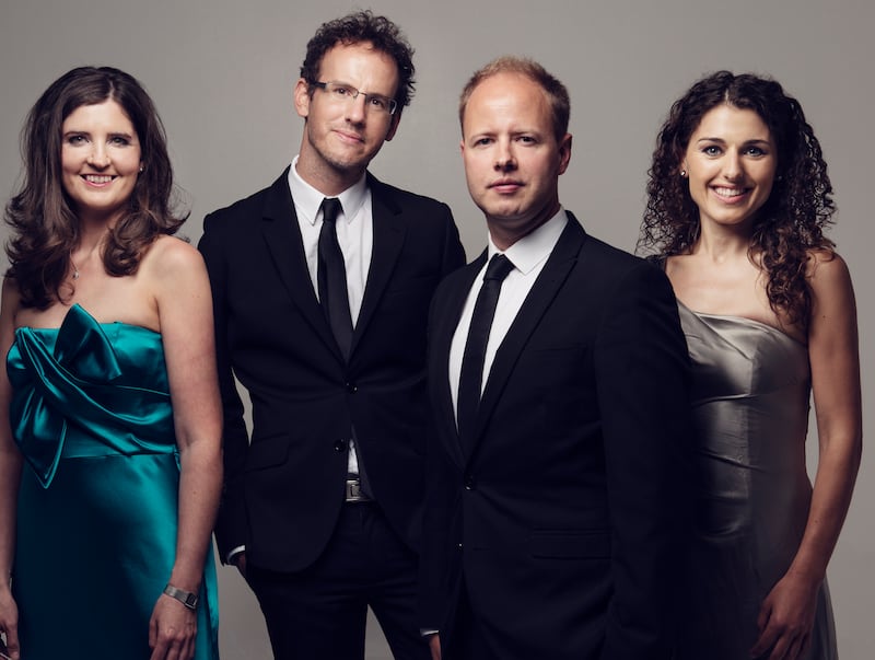 Carducci String Quartet: The players convey a collective contentment about their quartet experiences – four round pegs in four round holes.
Photograph: Tom Barnes