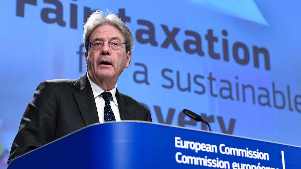 ‘What we are introducing is a ceiling, a limit, on the race to the bottom,’ said EU economy commissioner Paolo Gentiloni. Photograph: John Thys/AFP via Getty