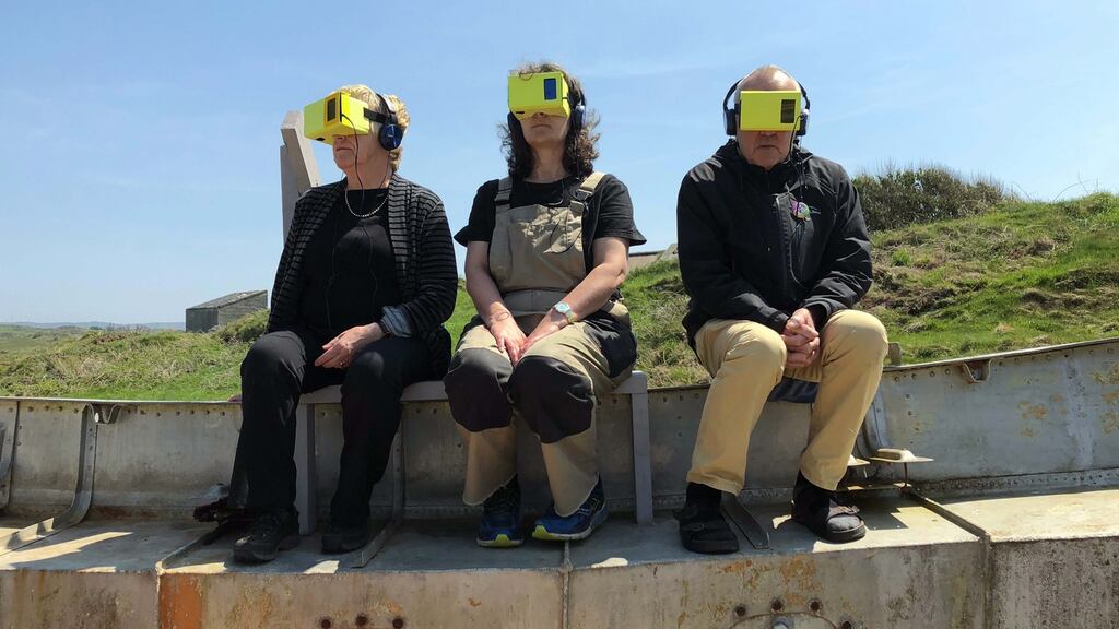 The new MA in Art and the Environment, which will be run from Sherkin Island from September, will be taught using Oculus Rift, a virtual reality headset. Photograph: Catch Keeley.Salvage x.Sherkin Island 2018