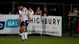 Patrick Hoban’s stunning late header earns Dundalk a point at home to Derry City
