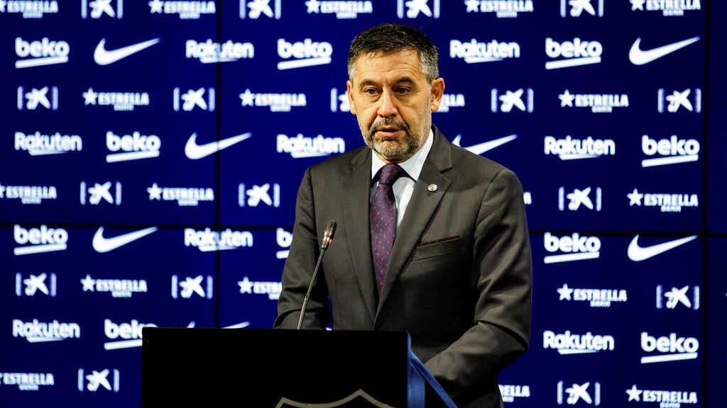 Barcelona president Josep Maria Bartomeu has resigned along with the board of the club. Photograph: German Parga/EPA