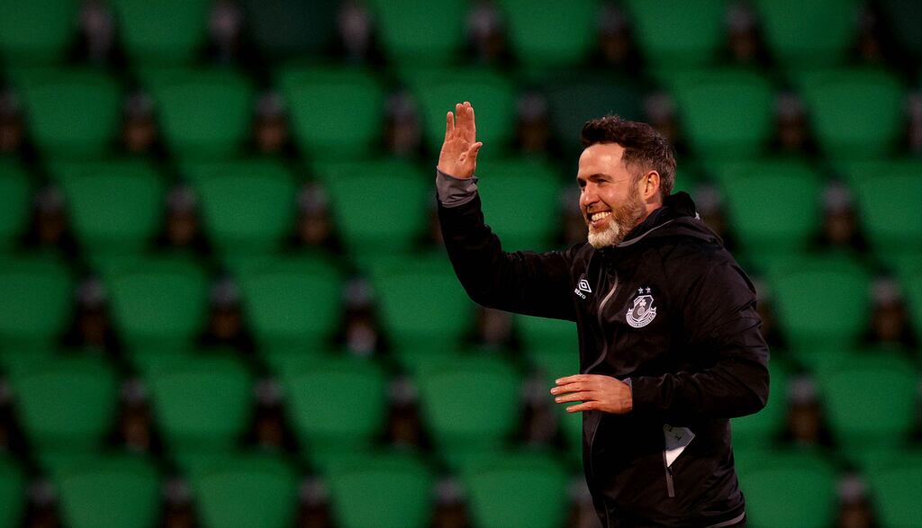 Rovers’ head coach Stephen Bradley: 'It has the makings of a really good tie. I do believe if we’re fully focused and bring our identity to the game over the two legs I believe we have enough to go through.' Photograph: Ryan Byrne/Inpho