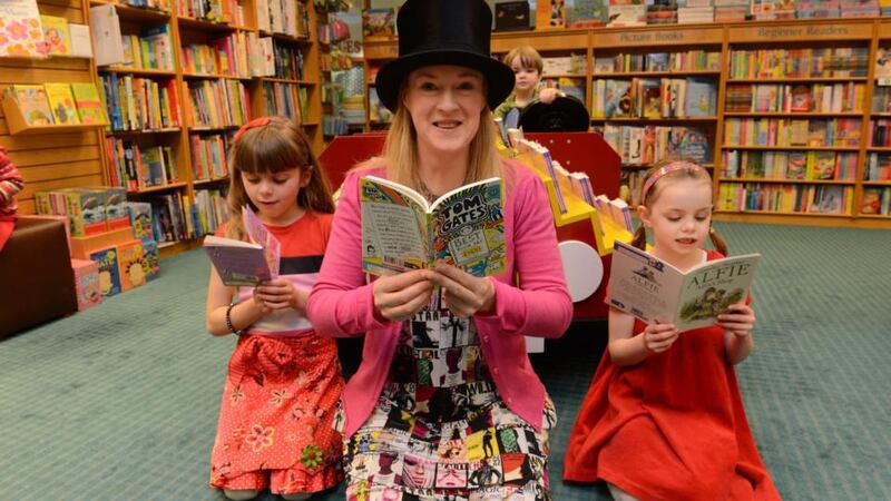 Sarah Webb: the judges said of Beyond the Stars, the anthology she compiled: “There is a great freshness and variety to the stories and the illustrations, donated by 23 of Ireland’s best and best-loved authors and illustrators to raise funds for Fighting Words, the creative writing centre in Dublin where so many young people have written and illustrated their own stories.” Photograph: Cyril Byrne