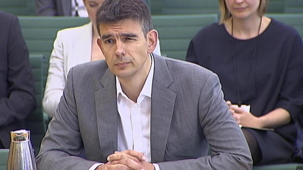 Google’s Northern Europe boss, Matt Brittin, testifies to the British parliamentary Public Accounts Committee (PAC) about their taxation practices in London, in a still image taken from video May 16, 2013.