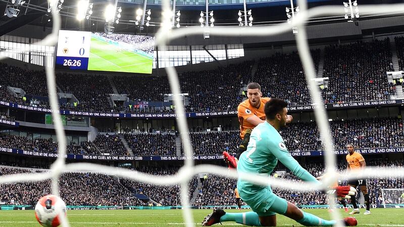 Matt Doherty scores for Wolves away to Tottenham on March 1st. Photograph: Shaun Botterill/Getty