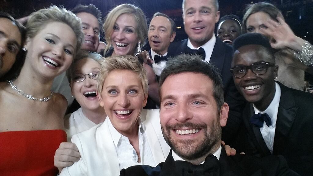 Ellen DeGeneres poses for a selfie with the stars at the 2014 Oscars. The Pi Solo’s wide-angle lens could fit in a lot more celebrities. Photograph: Ellen DeGeneres/Twitter via Getty Images