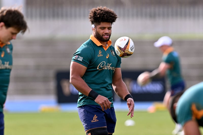 Rob Valetini during a Wallabies training session in Melbourne on Tuesday. Photograph: William West/AFP via Getty Images