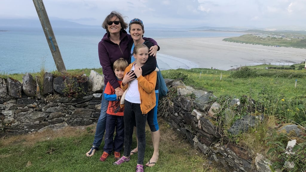Aoibheann Sweeney (right) with her partner Inez Murray and their children Finn Murray-Sweeney (7) and Willa Murray-Sweeney (11)