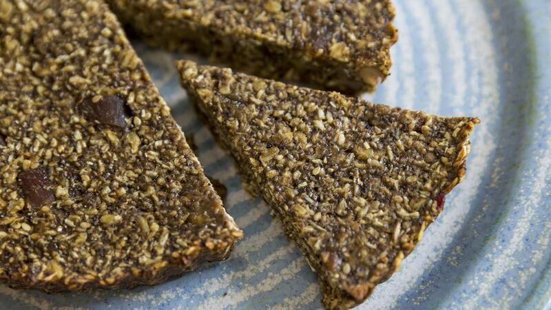 Hemp protein granola bars: the perfect energy fuel to have as a snack while studying or to bring in to exams. Photograph: Emma Jervis