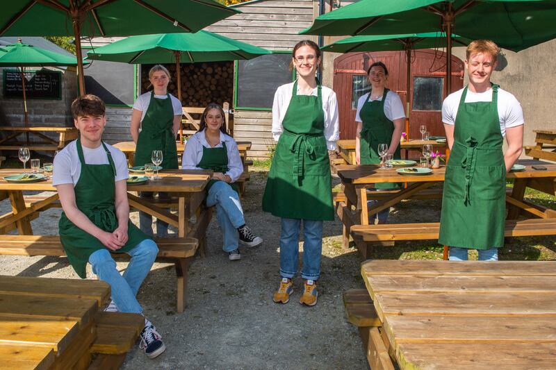 The front of house staff at Camus Farm Field Kitchen, near Clonakilty. Photograph: Andy Gibson