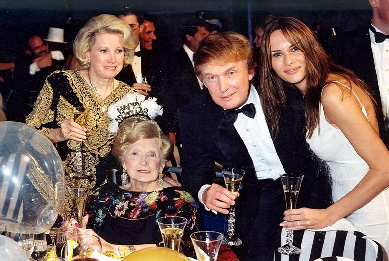 Donald Trump with his sister Elizabeth Trump Grau, mother, Mary Trump, and Melania Knauss, as she was then, at Mar-a-Lago, in Florida, in 1999. Photograph: Davidoff Studios/Getty