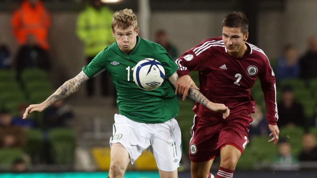 James McClean in action against  Latvia last Friday night.