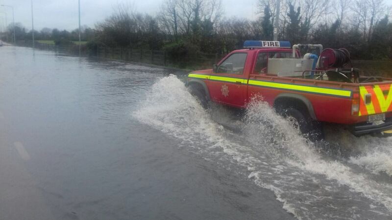Dozens of families have been evacuated from their homes in Co Laois. Photograph: Laois Fire and Rescue Twitter account