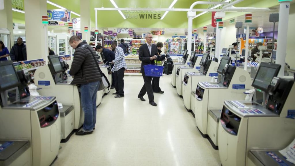 Every time you use the automatic checkout machine at the supermarket, you are essentially getting a flavour of how the future is going to look in a whole variety of industries. Photograph: Simon Dawson/Bloomberg via Getty Images
