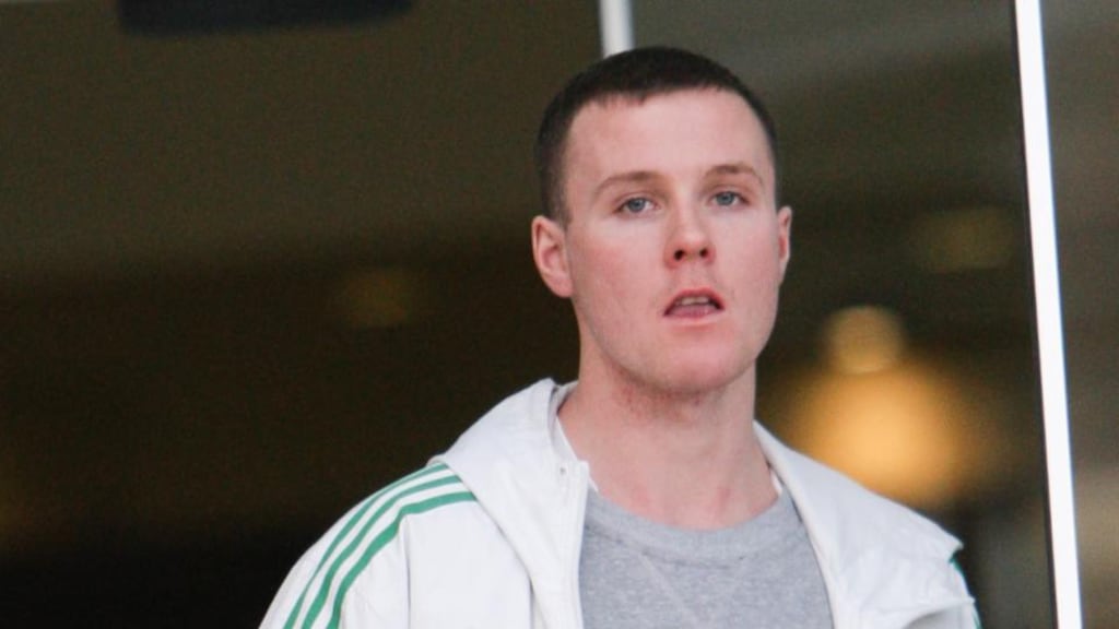 Christopher Tuohy (21), of Old Church Avenue Clondalkin, leaving court yesterday after pleading guilty to trespass and criminal damage at Clondalkin Sports Centre in November 2012. Photograph: Courtpix
