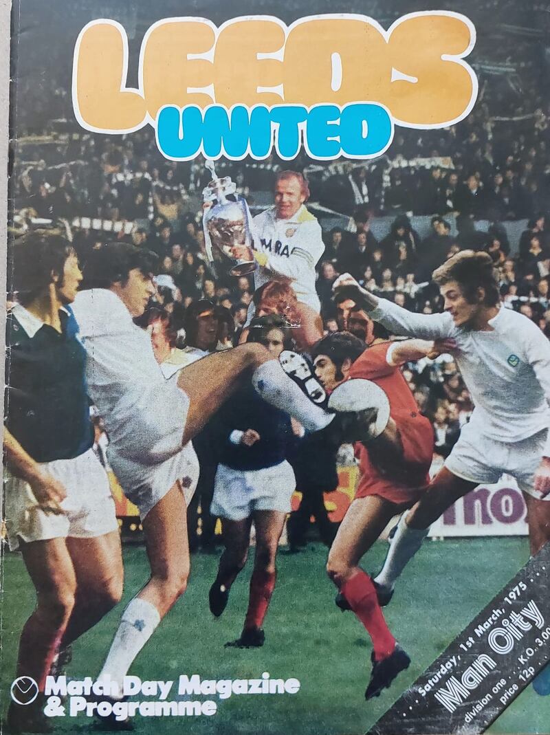 The match programme from Leeds United's 2-2 draw with Manchester City in March, 1975.