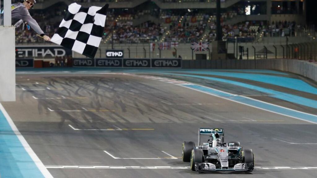 Nico Rosberg wins the Abu Dhabi Grand Prix: his recent wins will be tainted by the suspicion that his championship-winning team-mate Lewis Hamilton has lost some intensity. Photograph: Frank Augstein/AP Photo