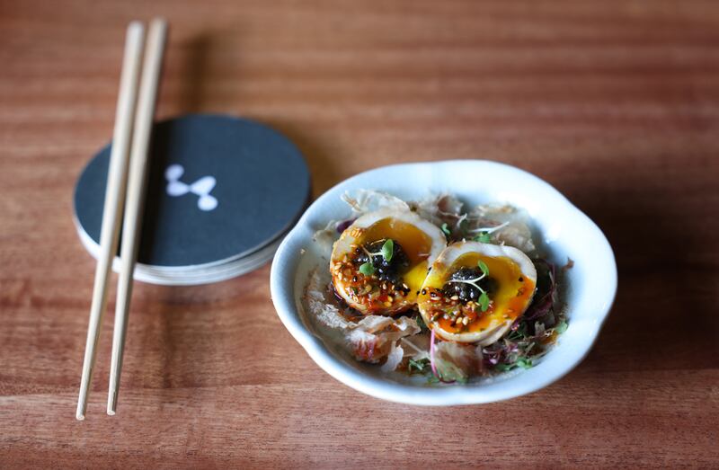 The Sweet Heart Egg with Oscietra Caviar. Photograph: Laura Hutton