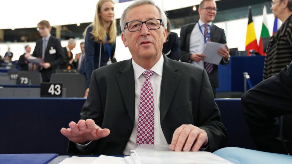 ‘As the new European Commission president Jean-Claude Juncker admitted this week in Strasbourg, after the financial crisis EU leaders expected the recovery to come faster. “But recovery did not come faster,” he said, somewhat stoically. Above,  Juncker prepares    to address the European Parliament on the plan on growth, jobs and investment. Photograph: Vincent Kessler/ REUTERS