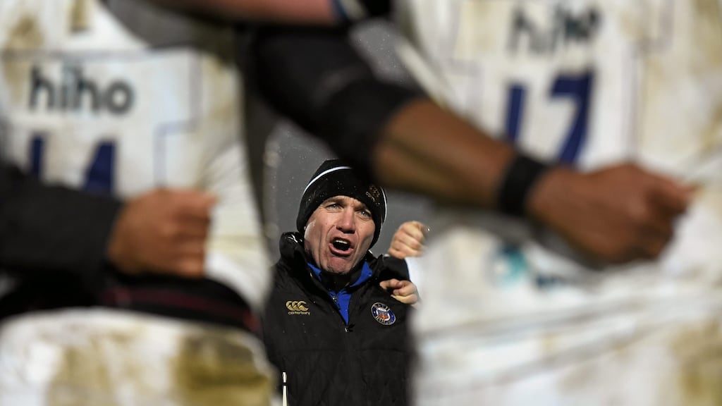 Mike Ford at the RDS last January where his side Bath lost to Leinster in the Champions Cup. Photograph: Stephen McCarthy/Sportsfile via Getty Images