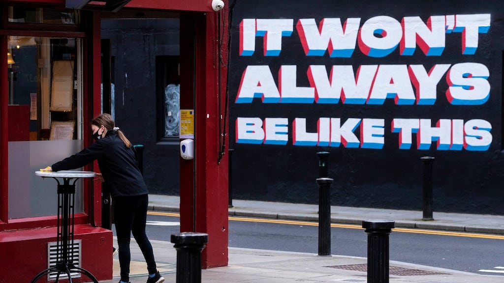 A mural by Emmalene Blake in Dublin city centre. Photograph: Brian Lawless/PA Wire