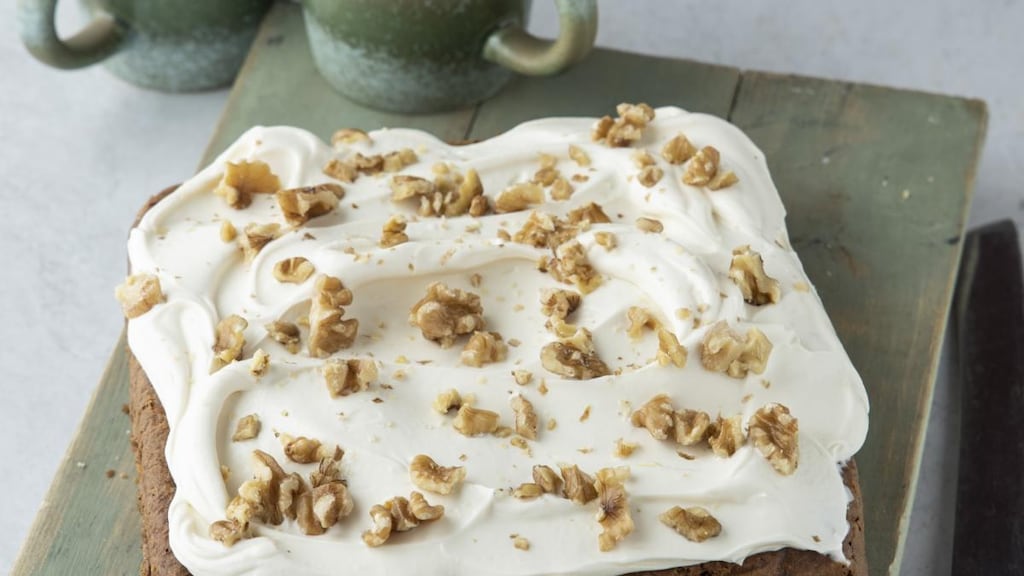 Carrot cake traybake. Photograph: Harry Weir Photography
