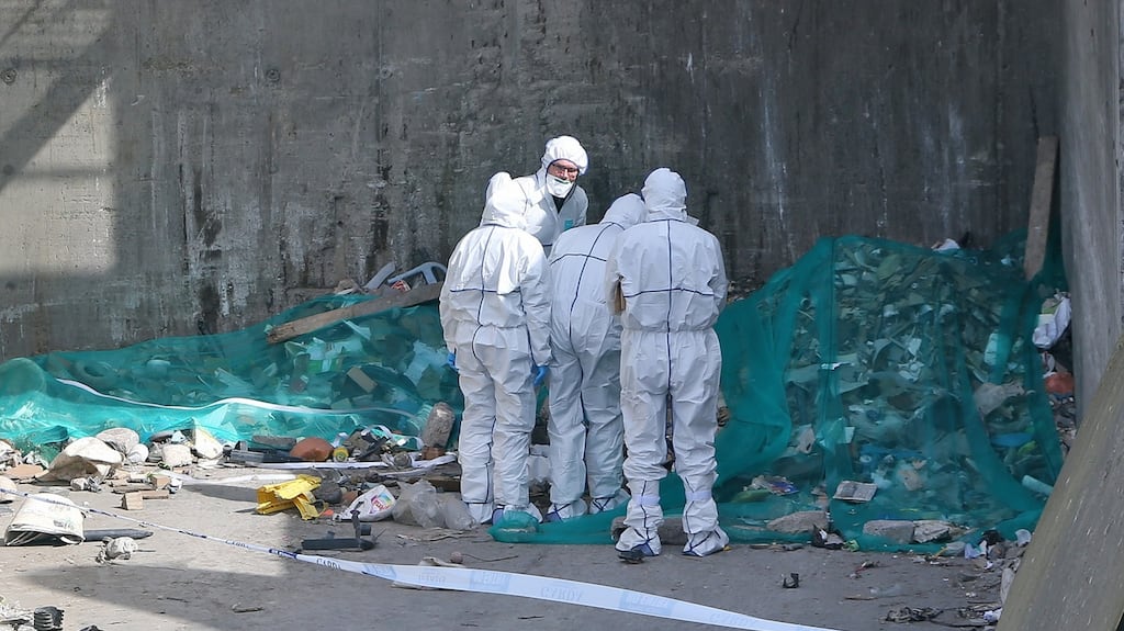 Forensics gardaí at Greenstar Recycling, Fassaroe, Bray, Co Wicklow, last May, after the body of a newborn baby was discovered. File photograph: Colin Keegan/Collins Dublin