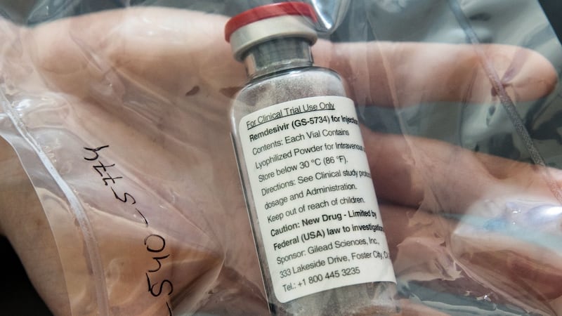A vial of the drug remdesivir. File photograph: Ulrich Perrey/ AFP via Getty Images