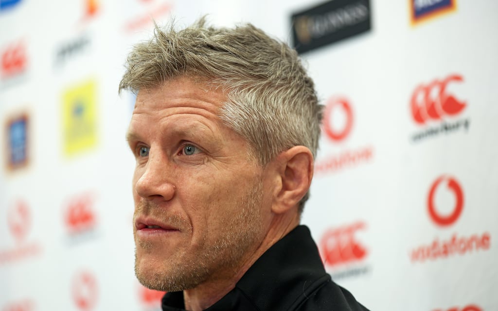 Ireland head coach Simon Easterby at a press conference in Dublin on Thursday. Photograph: Tom Maher/Inpho