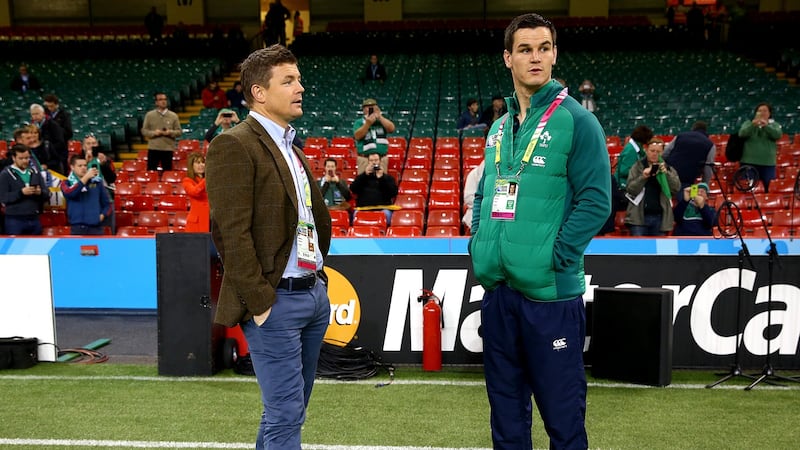 Brian O’Driscoll working as a pundit during the 2015 Rugby World Cup. Photograph: Inpho