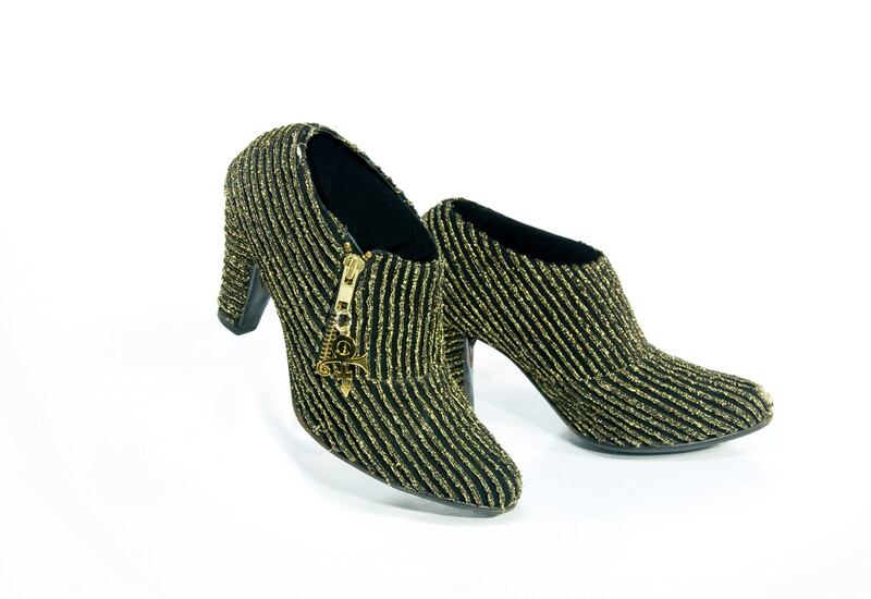 Prince wore these boots when he Mayte Garcia, his then wife, met Prince Charles at the De Beers and Versace Diamonds Are Forever charity fashion gala in London in 1999. Photograph: Tony Sylvers/© 1985-2021 The Estate of Prince Rogers Nelson. All rights reserved