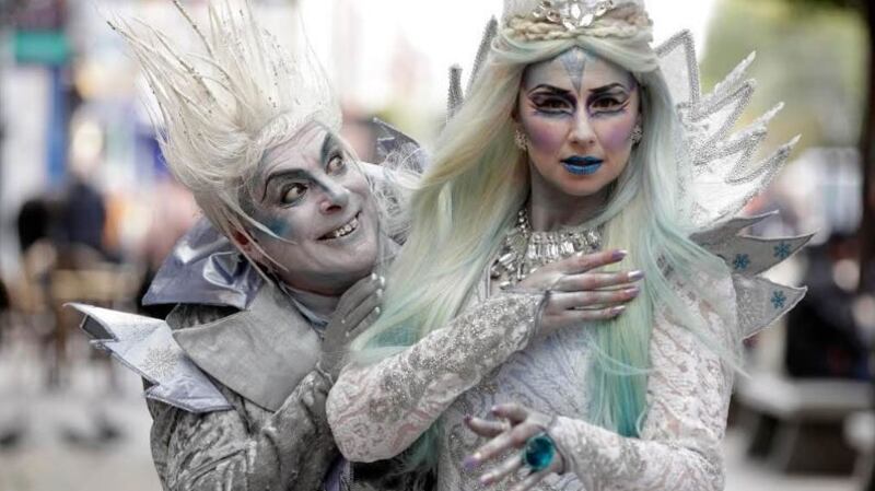 Actors from The Snow Queen pantomime at  The Gaiety. Oh yes, they are.