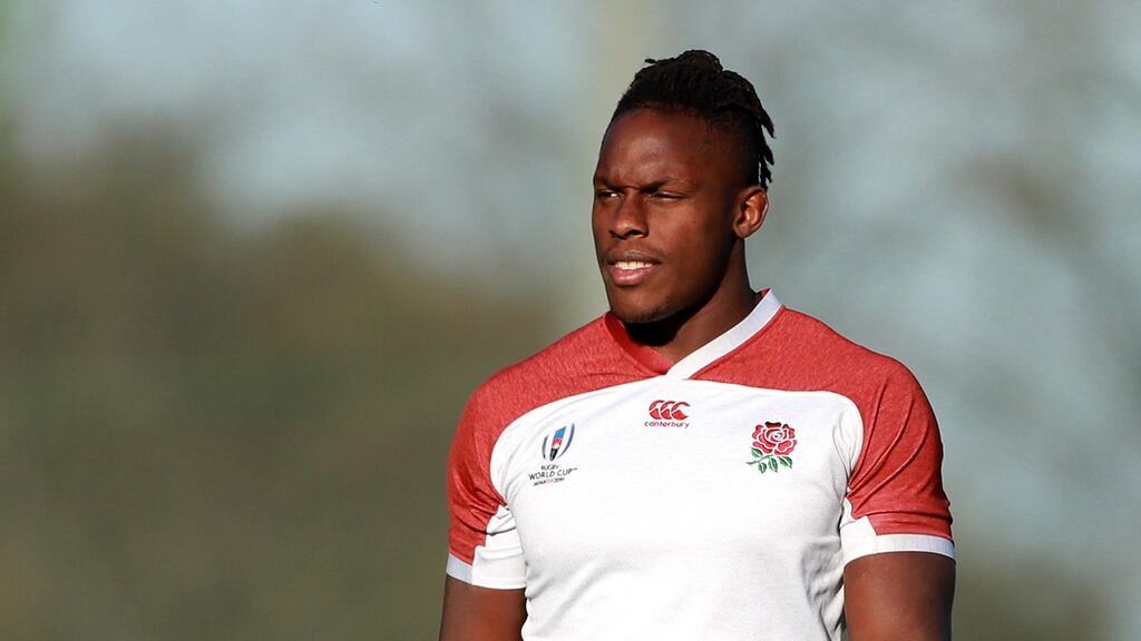 Maro Itoje during England rugby training at Jissoji Ground in Beppu, Japan on Wednesday. Photograph: David Rogers/Getty Images